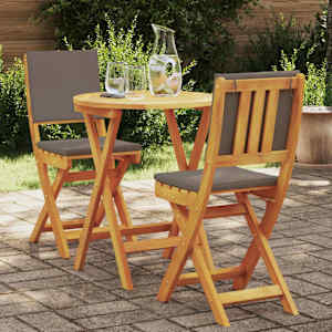 Bistro komplet z blazino 3 pcs Olje naravno Masiven les akacije