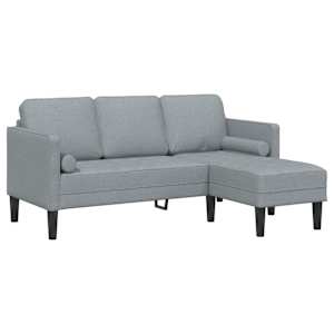 Set pohovek s polštářem 2 pcs Světle šedá Polyester - obrázek 5