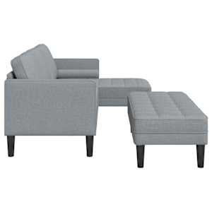 Set pohovek s polštářem 2 pcs Světle šedá Polyester - obrázek 8