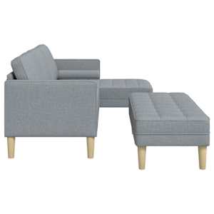 Set pohovek s polštářem 2 pcs Světle šedá Polyester - obrázek 7
