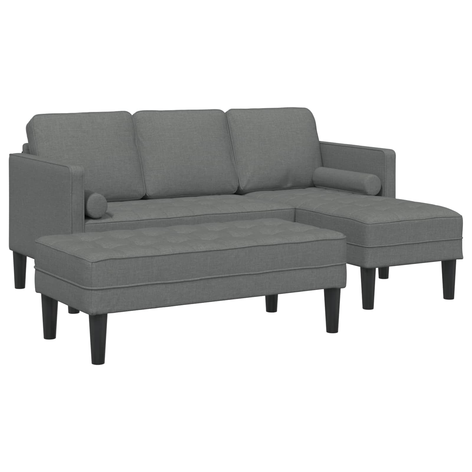 Thumbnail - vidaXL Sofa Set mit Kissen 2 pcs Dunkelgrau Polyester