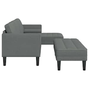 Set pohovek s polštářem 2 pcs Tmavě šedá Polyester - obrázek 7