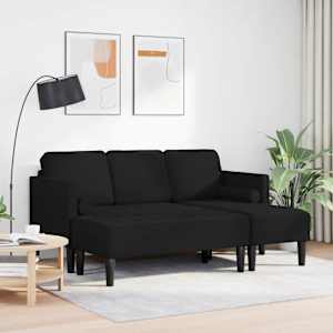 Set pohovek s polštářem 2 pcs Černá Polyester - obrázek 3
