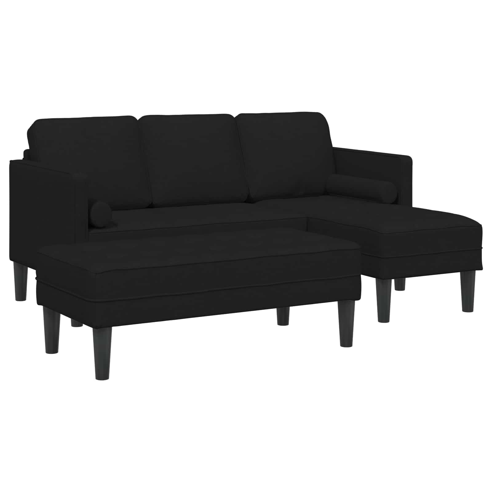 Thumbnail - vidaXL Sofa Set mit Kissen 2 pcs Schwarz Polyester