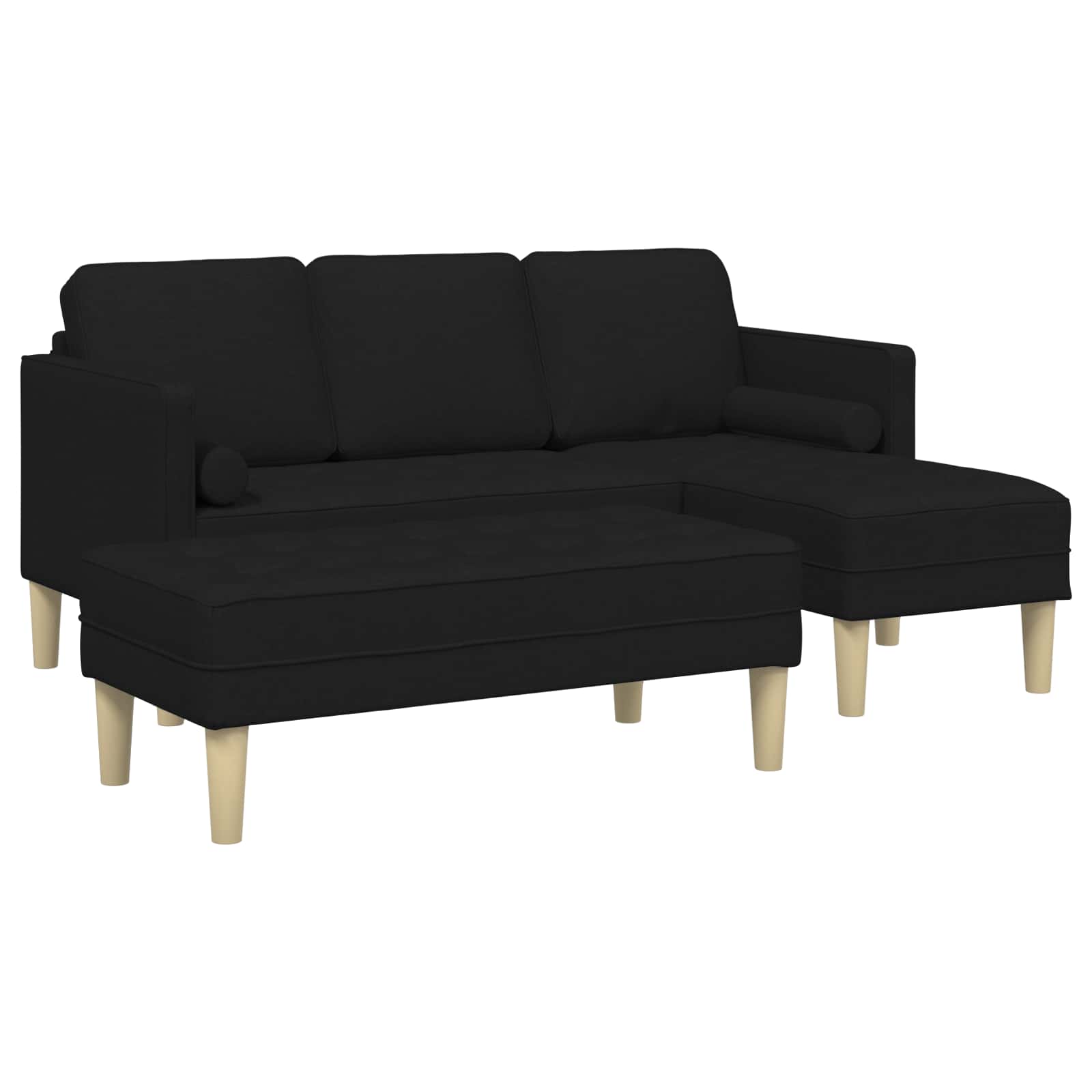 vidaXL Set de canapea 2 buc. Negru Poliester
