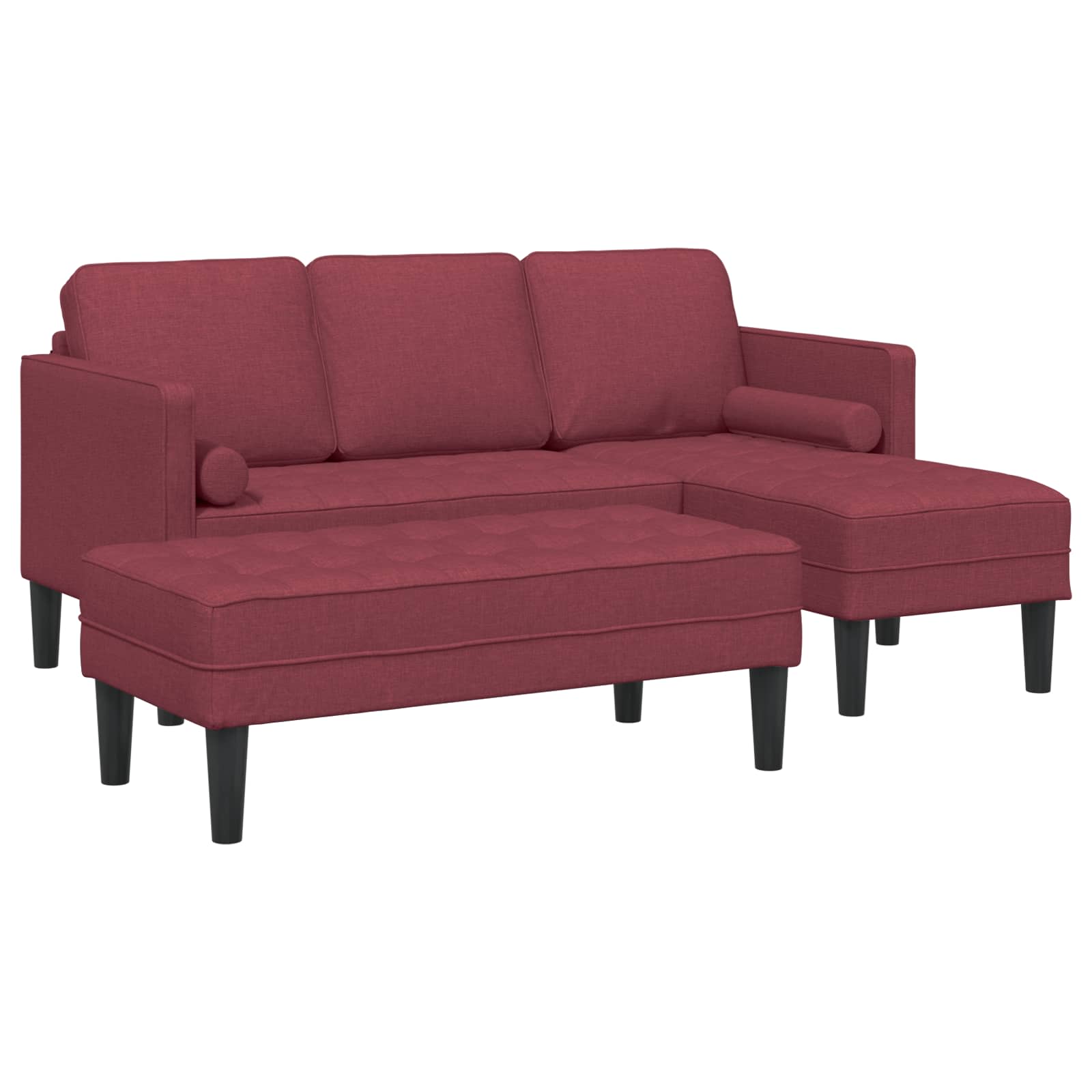 Thumbnail - vidaXL Sofa Set mit Kissen 2 pcs Weinrot Polyester