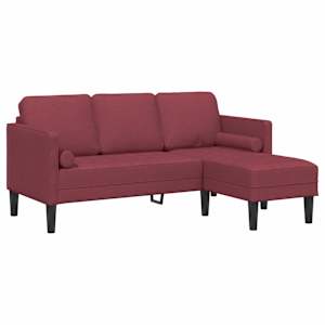 Set pohovek s polštářem 2 pcs Víno Červené Polyester - obrázek 5
