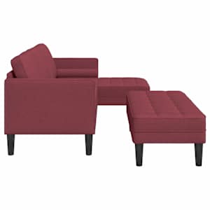 Set pohovek s polštářem 2 pcs Víno Červené Polyester - obrázek 8