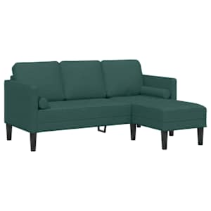 Set pohovek s polštářem 2 pcs Tmavě zelená Polyester - obrázek 5