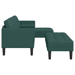 Set pohovek s polštářem 2 pcs Tmavě zelená Polyester - obrázek 8
