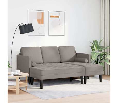 vidaXL Zestaw Sof z poduszką 2 pcs Ciemnoszary Poliester