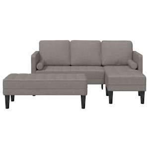 Set pohovek s polštářem 2 pcs Taupe Polyester - obrázek 4
