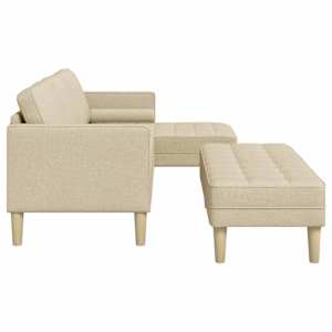 Set pohovek s polštářem 2 pcs Krémová Polyester - obrázek 8