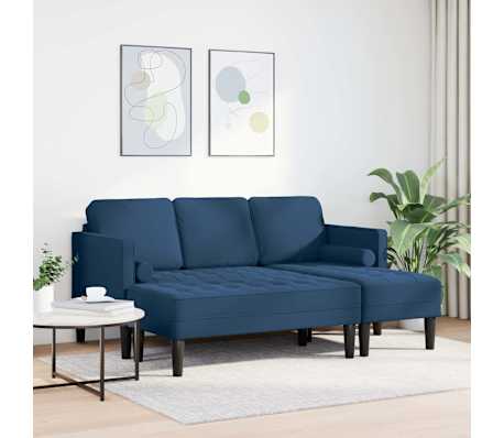 vidaXL Set de canapea 2 pcs Albastru 173 x 131 x 67 cm țesătură