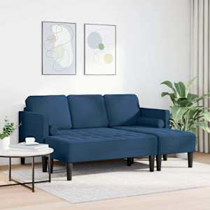 vidaXL Set de canapea 2 pcs Albastru 173 x 131 x 67 cm țesătură