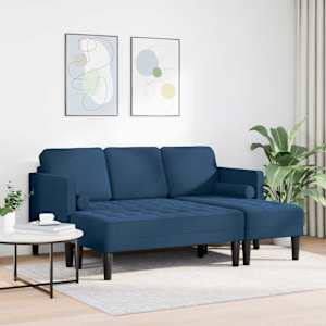 Set pohovek s polštářem 2 pcs Modrá Polyester - obrázek 3