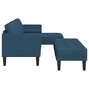 Set pohovek s polštářem 2 pcs Modrá Polyester - obrázek 8