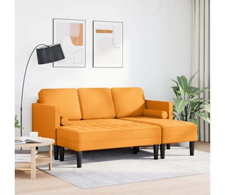 vidaXL Sada pohoviek 2 pcs Tmavá žltá 173 x 131 x 67 cm látka