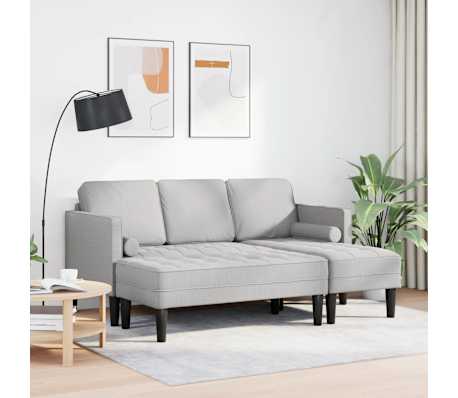 vidaXL Set de canapea 2 pcs Gri de nor 173 x 131 x 67 cm țesătură