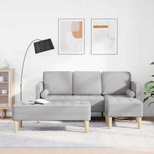 Kavčna garnitura z blazino 2 pcs Oblačno siva Poliester