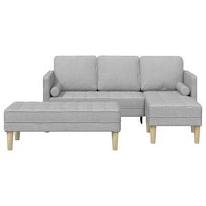 Set pohovek s polštářem 2 pcs Oblačno šedá Polyester - obrázek 4