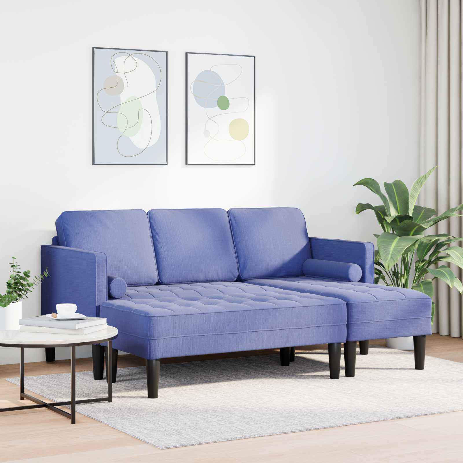 Thumbnail - vidaXL Sofa Set mit Kissen 2 pcs Jeans blau Polyester