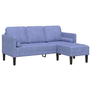 Set pohovek s polštářem 2 pcs Modrá džínovina Polyester - obrázek 5