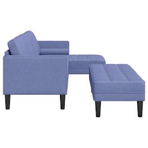 Set pohovek s polštářem 2 pcs Modrá džínovina Polyester - obrázek 8