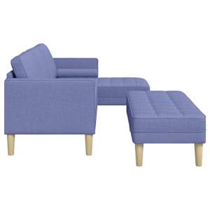Set pohovek s polštářem 2 pcs Modrá džínovina Polyester - obrázek 7