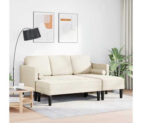 vidaXL Sofa Set mit Kissen 2 pcs Leinen Polyester