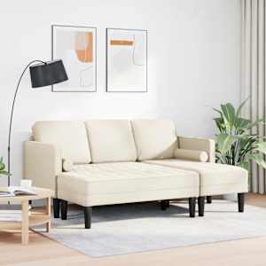 vidaXL Sofa Set mit Kissen 2 pcs Leinen Polyester