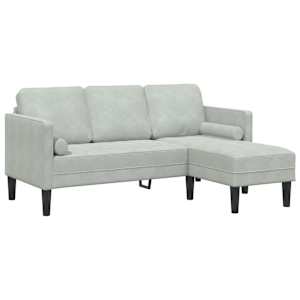 Set pohovek s polštářem 2 pcs Světle šedá Polyester - obrázek 4