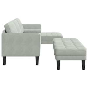 Set pohovek s polštářem 2 pcs Světle šedá Polyester - obrázek 7