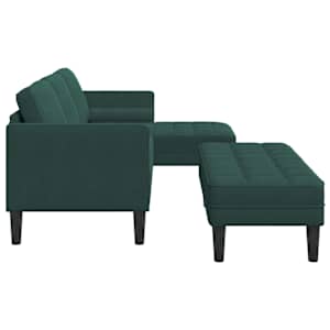 Set pohovek s polštářem 2 pcs Tmavě zelená Polyester - obrázek 5