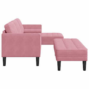 Set pohovek s polštářem 2 pcs Růžová Polyester - obrázek 7