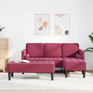 Set pohovek s polštářem 2 pcs Víno Červené Polyester - obrázek 1