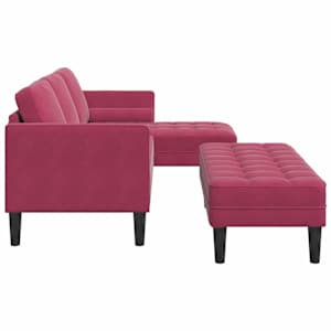 Set pohovek s polštářem 2 pcs Víno Červené Polyester - obrázek 7