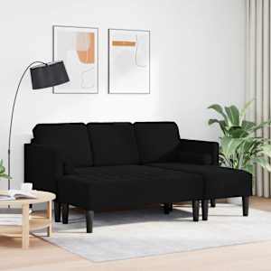Set pohovek s polštářem 2 pcs Černá Polyester - obrázek 3