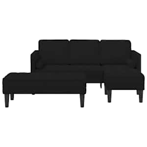 Set pohovek s polštářem 2 pcs Černá Polyester - obrázek 4