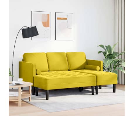 vidaXL Diivanikomplekt 2 pcs Kollane 173 x 131 x 67 cm Samet