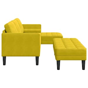 Set pohovek s polštářem 2 pcs Žlutá Polyester - obrázek 5