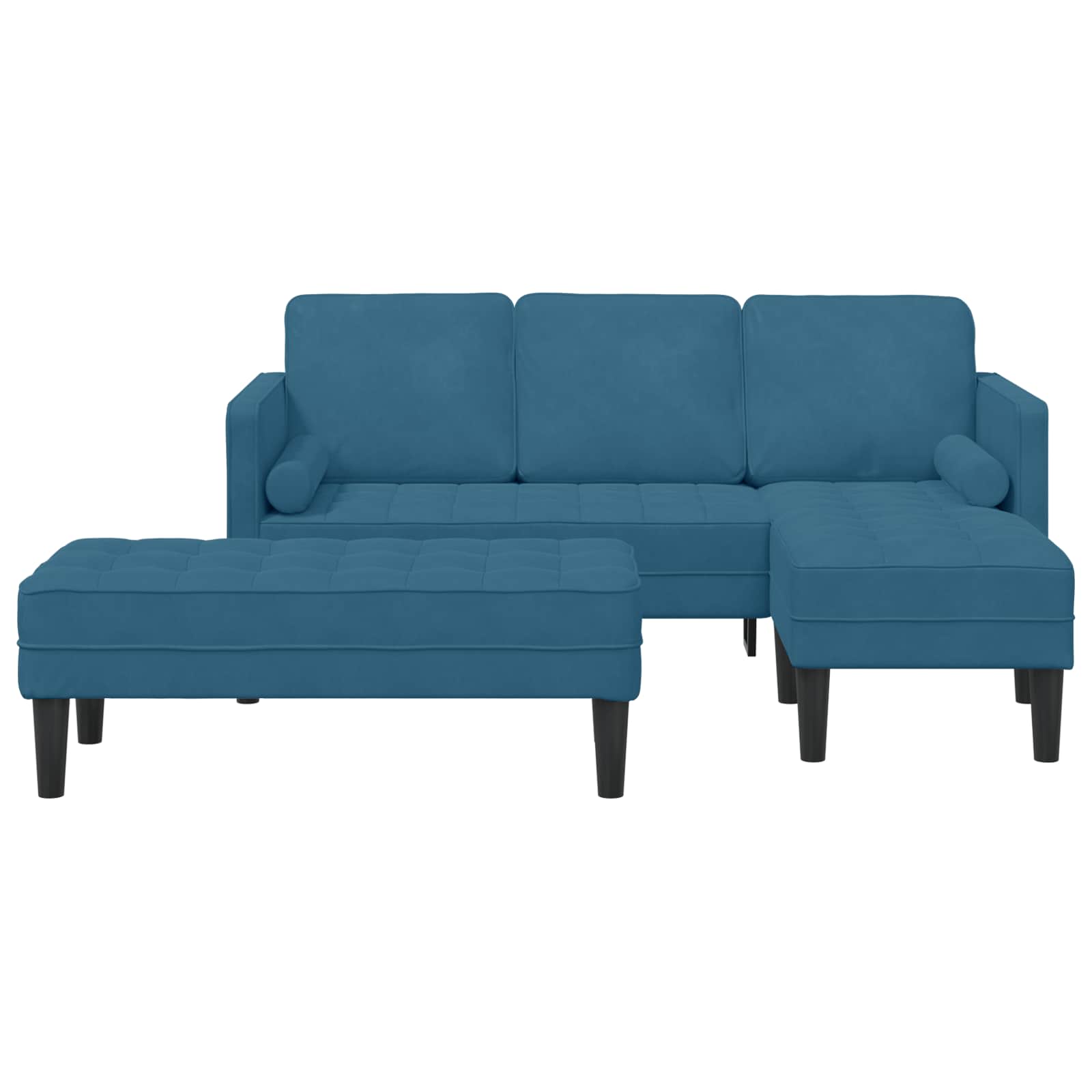vidaXL Sofa Set mit Kissen 2 pcs Blau Polyester – Bild 2