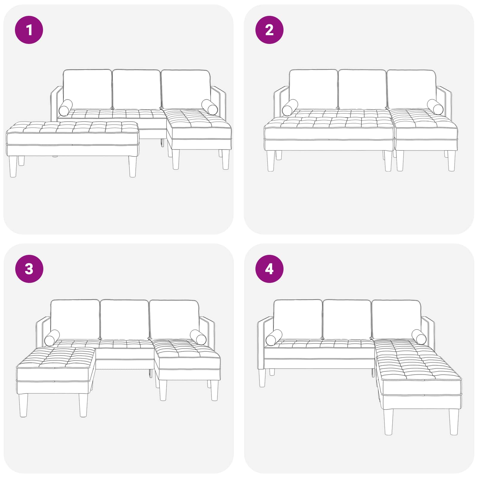 vidaXL Sofa Set mit Kissen 2 pcs Blau Polyester – Bild 8