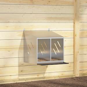 Piščančja gnezdilnica s 2 oddelki pocinkana srebrna kovina