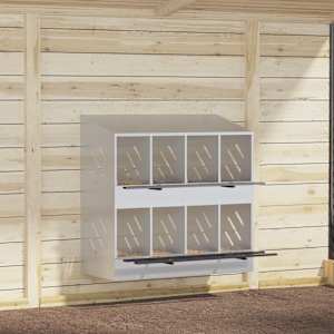 Piščančja gnezdilnica s 8 oddelki pocinkana srebrna kovina