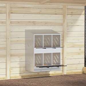 Piščančja gnezdilnica s 6 oddelki pocinkana srebrna kovina