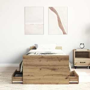 Rám postele Artisanový dub 193 x 78 x 50 cm kompozitní dřevo - obrázek 3
