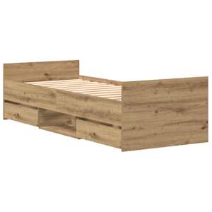 Rám postele Artisanový dub 193 x 78 x 50 cm kompozitní dřevo - obrázek 4