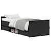 vidaXL Voodi raam sahtliga peaga Must tamm 193 x 78 x 50 cm Tehispuit