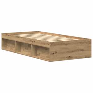 Rám postele bez matrace dub artisan 75x190cm Dřevěné konstrukce - obrázek 7